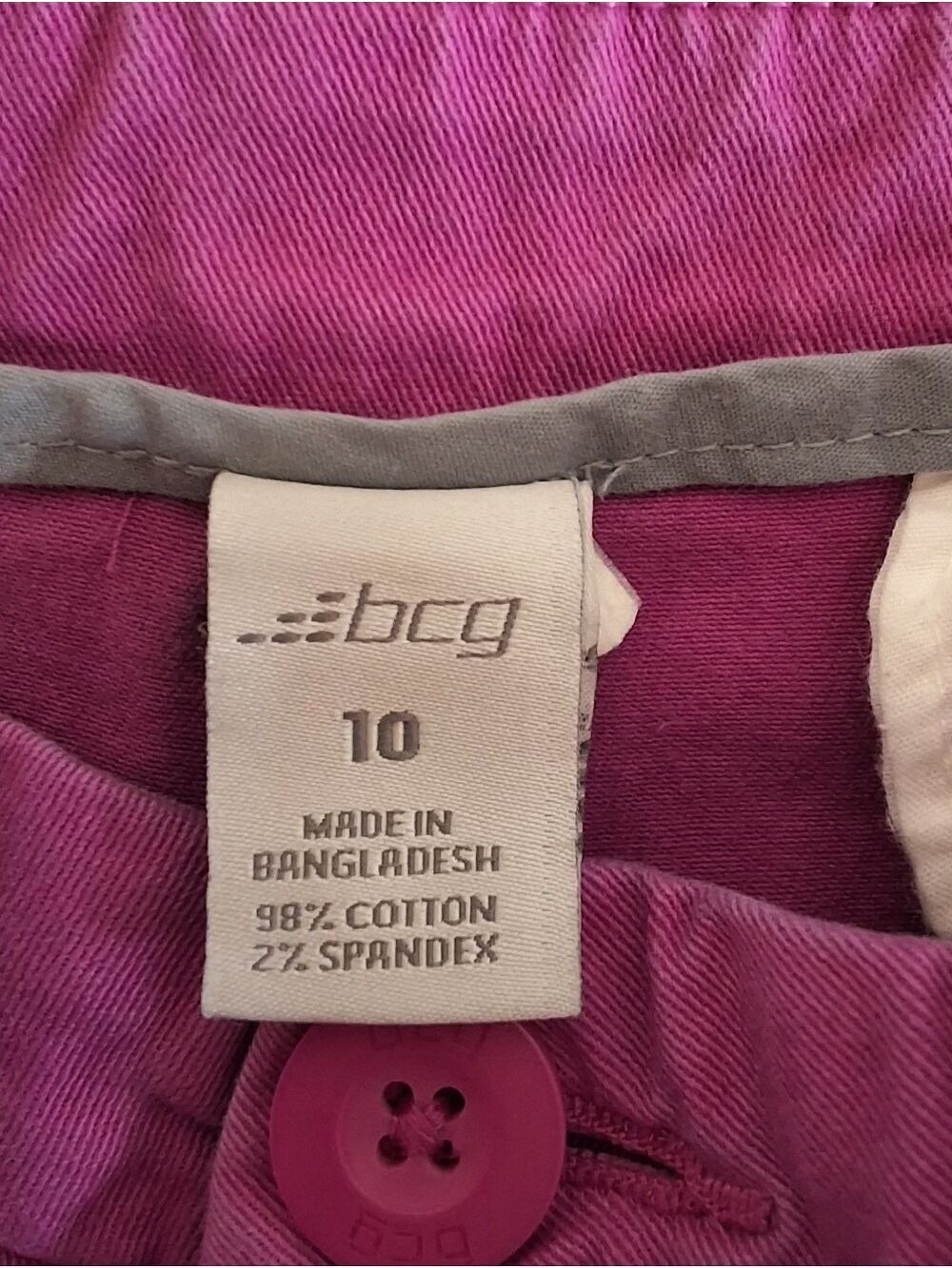 BCG Women's Magenta Pink Chino Shorts Size 10 - Picture 5 of 5